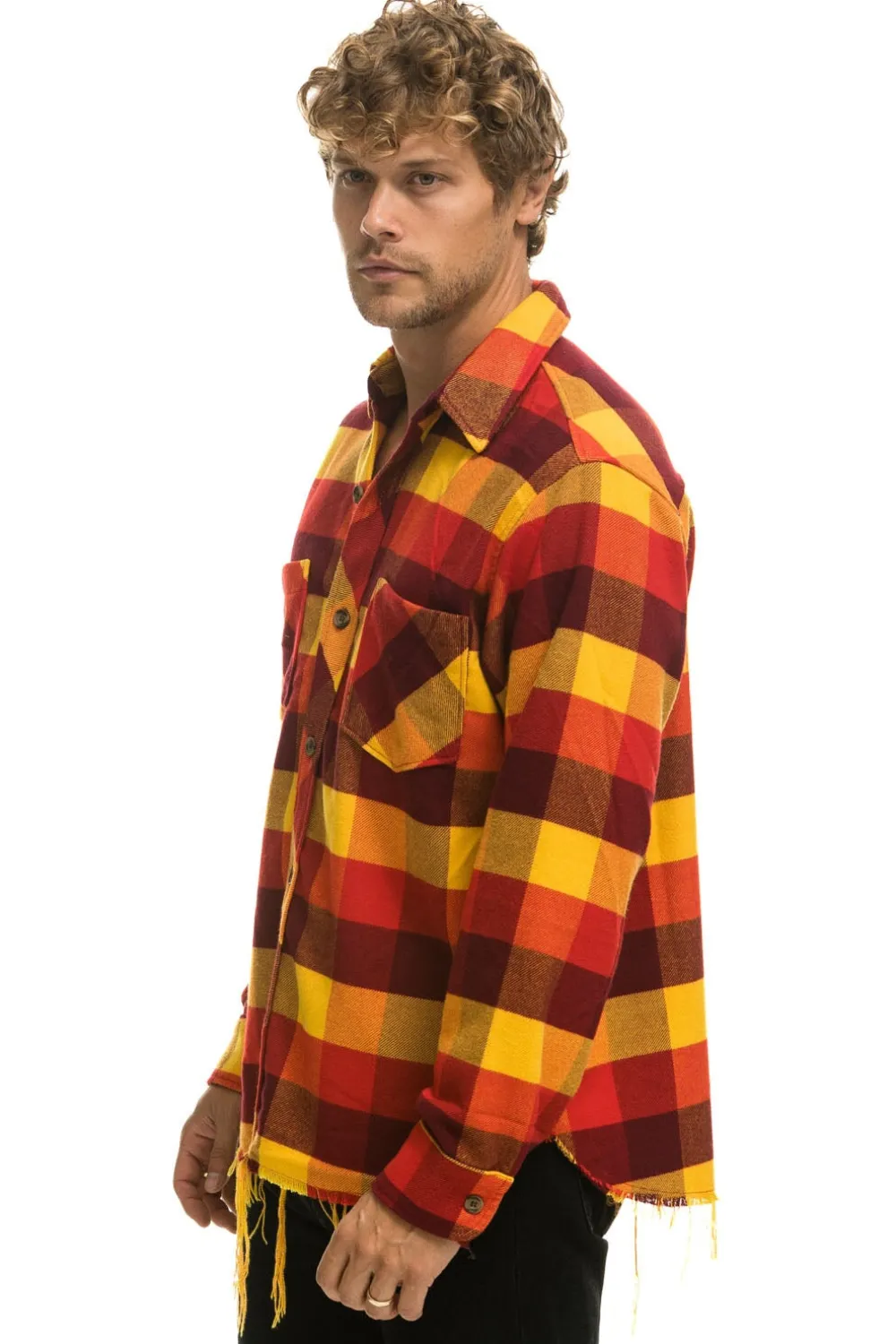 Tees | Aviator Nation PLAID FLANNEL LIGHT WEIGHT UNISEX WESTERN SHIRT - SURFY PLAID SURFYPLAID