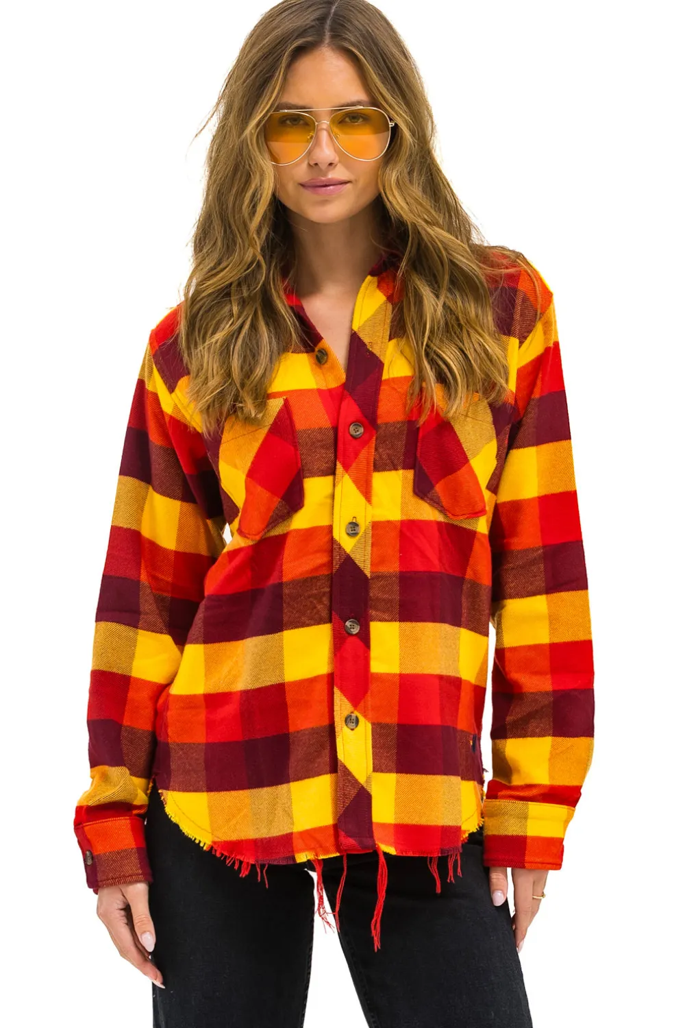 Tees | Aviator Nation PLAID FLANNEL WESTERN SHIRT - SURFY PLAID SURFYPLAID
