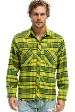 Tees | Aviator Nation PLAID FLANNEL WESTERN SHIRT - AVOCADO PLAID AVOCADOPLAID