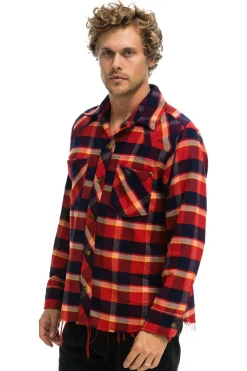 Tees | Aviator Nation PLAID FLANNEL WESTERN SHIRT - RUGBY PLAID RUGBYPLAID