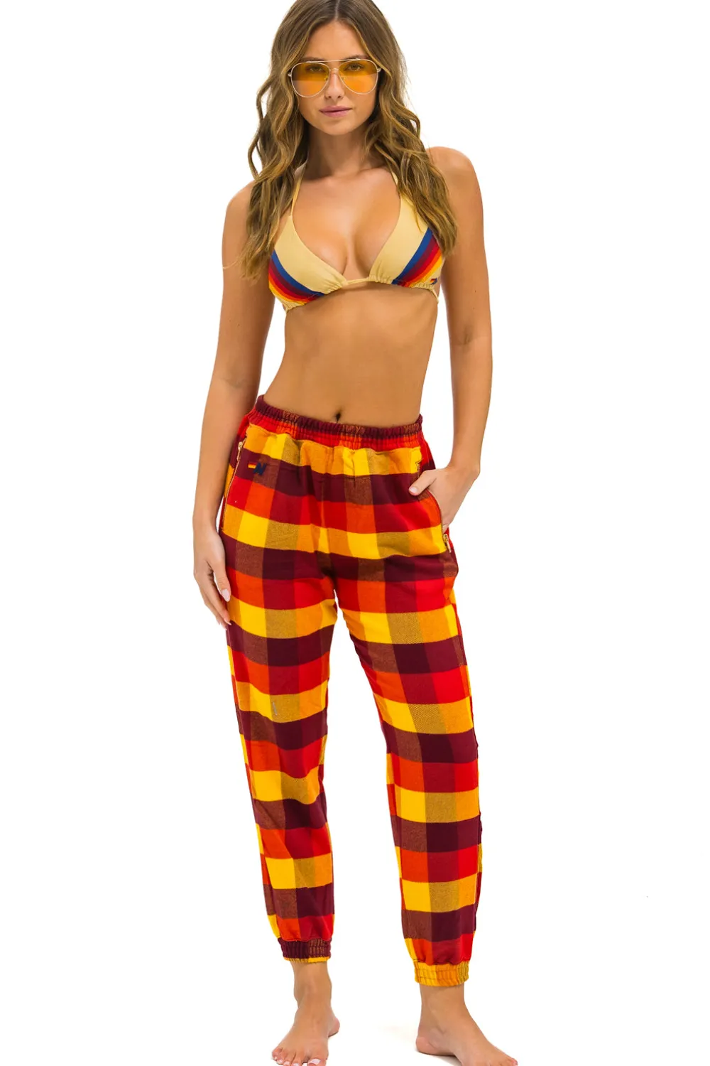 Sweatpants | Aviator Nation PLAID LODGE PANT - SURFY PLAID SURFYPLAID