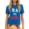 Boyfriend Tees | Tees | Aviator Nation PRAY FOR SNOW BOYFRIEND TEE - OCEAN