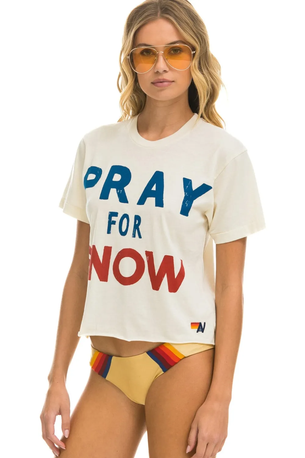 Boyfriend Tees | Tees | Aviator Nation PRAY FOR SNOW BOYFRIEND TEE - VINTAGE WHITE VINTAGEWHITE