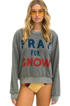 Sweatshirts | Sweatshirts | Aviator Nation PRAY FOR SNOW RELAXED CREW SWEATSHIRT - HEATHER