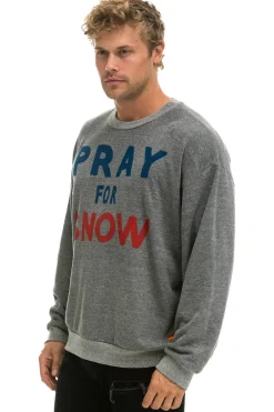 Sweatshirts | Sweatshirts | Aviator Nation PRAY FOR SNOW RELAXED CREW SWEATSHIRT - HEATHER