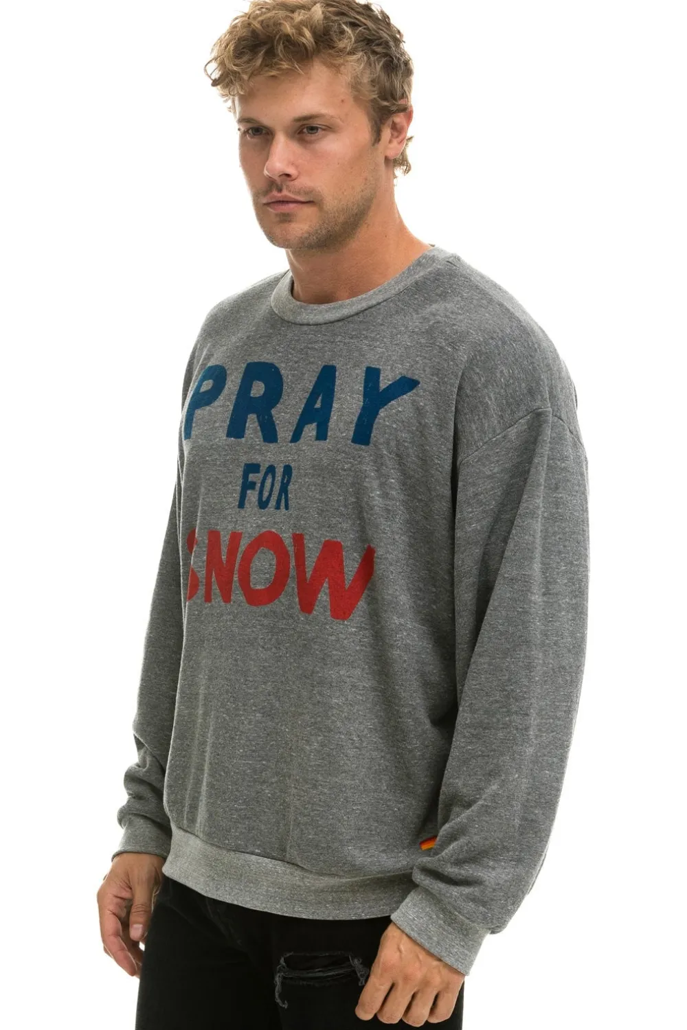 Sweatshirts | Sweatshirts | Aviator Nation PRAY FOR SNOW RELAXED CREW SWEATSHIRT - HEATHER