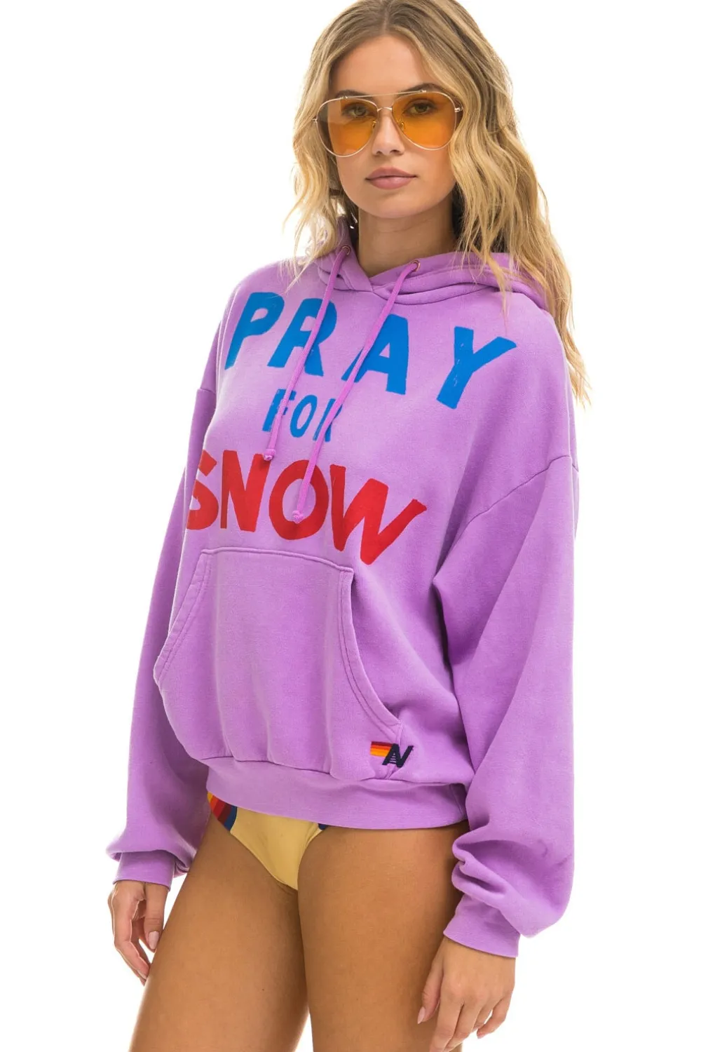 Hoodies | Hoodies | Aviator Nation PRAY FOR SNOW RELAXED PULLOVER HOODIE - NEON PURPLE NEONPURPLE