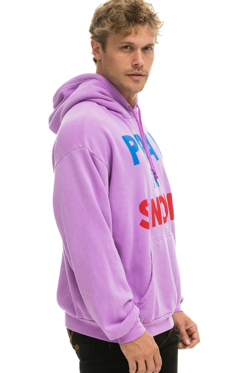 Hoodies | Hoodies | Aviator Nation PRAY FOR SNOW RELAXED PULLOVER HOODIE - NEON PURPLE NEONPURPLE