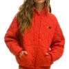 Hoodies | Hoodies | Aviator Nation QUILTED RELAXED PULLOVER HOODIE - RED