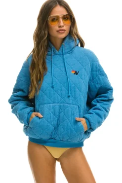 Hoodies | Hoodies | Aviator Nation QUILTED RELAXED PULLOVER HOODIE - OCEAN