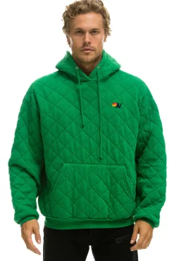 Hoodies | Hoodies | Aviator Nation QUILTED RELAXED PULLOVER HOODIE - KELLY GREEN KELLYGREEN