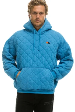 Hoodies | Hoodies | Aviator Nation QUILTED RELAXED PULLOVER HOODIE - OCEAN