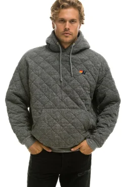 Hoodies | Hoodies | Aviator Nation QUILTED RELAXED PULLOVER HOODIE - HEATHER GREY HEATHERGREY