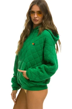 Hoodies | Hoodies | Aviator Nation QUILTED RELAXED PULLOVER HOODIE - KELLY GREEN KELLYGREEN