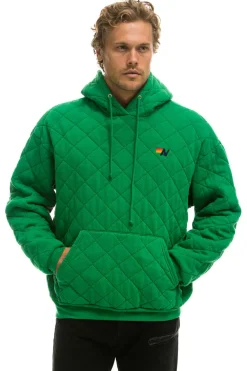 Hoodies | Hoodies | Aviator Nation QUILTED RELAXED PULLOVER HOODIE - KELLY GREEN KELLYGREEN