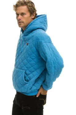 Hoodies | Hoodies | Aviator Nation QUILTED RELAXED PULLOVER HOODIE - OCEAN