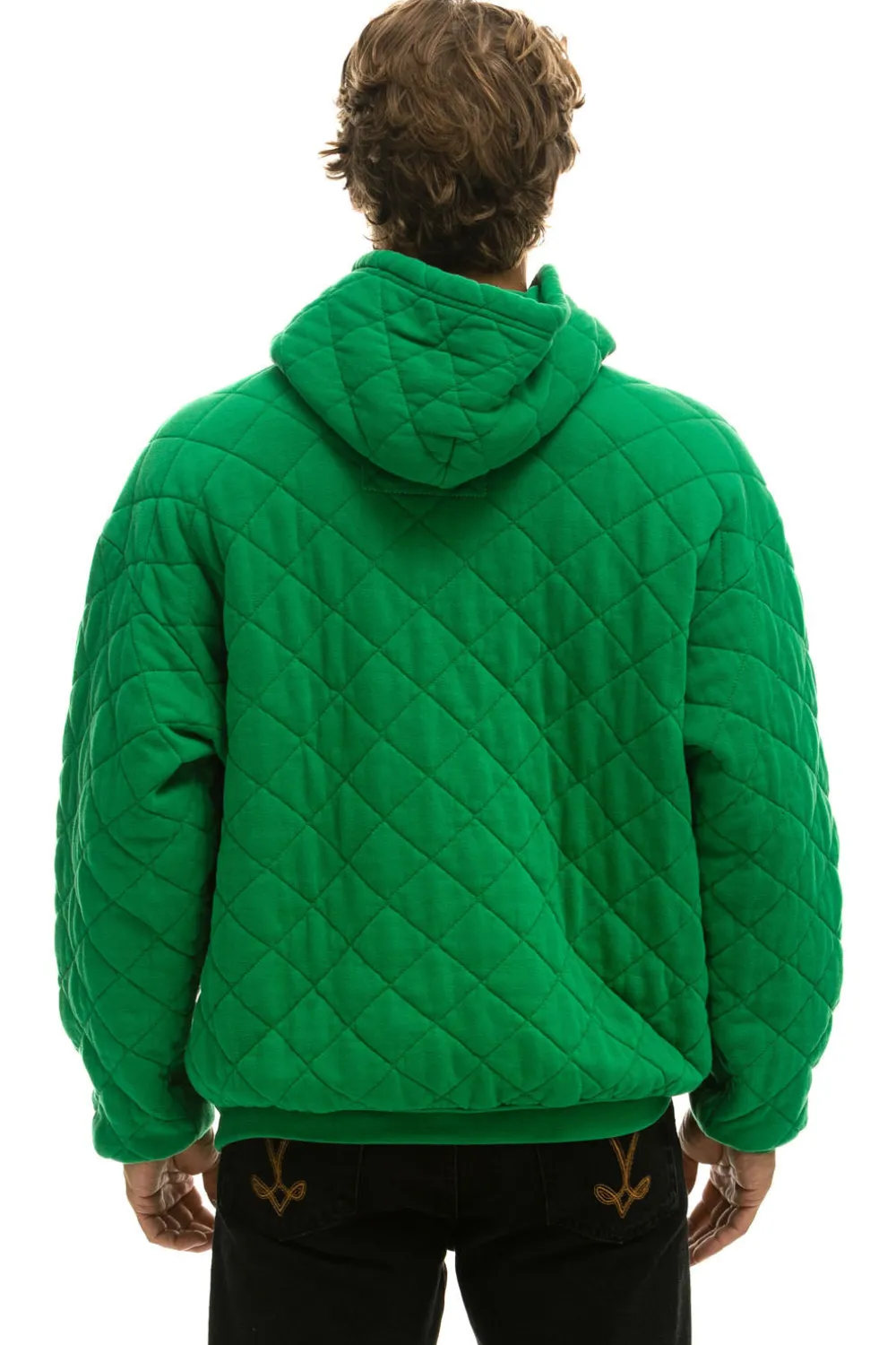 Hoodies | Hoodies | Aviator Nation QUILTED RELAXED PULLOVER HOODIE - KELLY GREEN KELLYGREEN