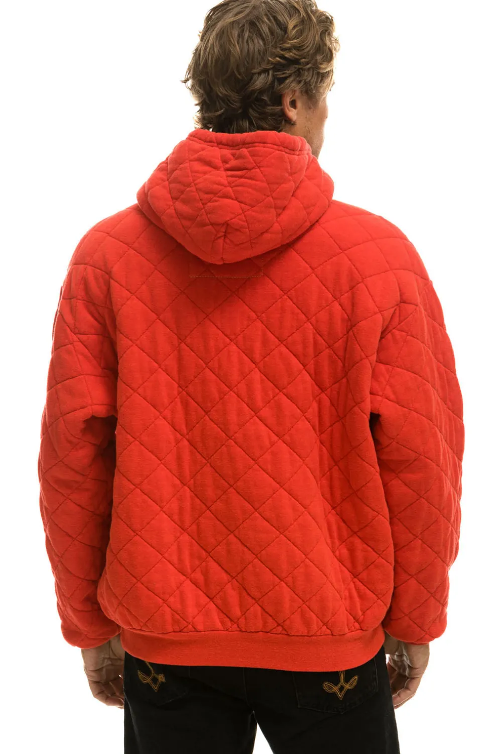 Hoodies | Hoodies | Aviator Nation QUILTED RELAXED PULLOVER HOODIE - RED
