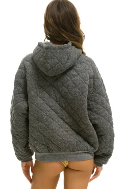 Hoodies | Hoodies | Aviator Nation QUILTED RELAXED PULLOVER HOODIE - HEATHER GREY HEATHERGREY