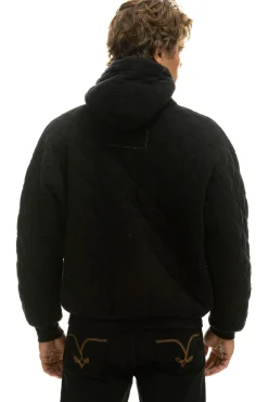 Hoodies | Hoodies | Aviator Nation QUILTED RELAXED PULLOVER HOODIE - BLACK