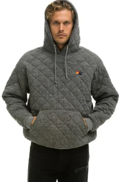 Hoodies | Hoodies | Aviator Nation QUILTED RELAXED PULLOVER HOODIE - HEATHER GREY HEATHERGREY