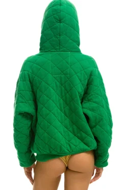 Hoodies | Hoodies | Aviator Nation QUILTED RELAXED PULLOVER HOODIE - KELLY GREEN KELLYGREEN