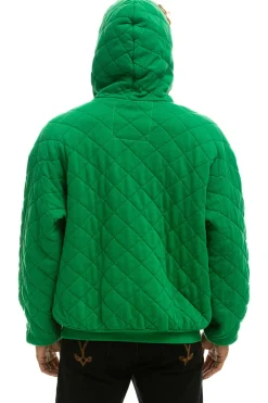 Hoodies | Hoodies | Aviator Nation QUILTED RELAXED PULLOVER HOODIE - KELLY GREEN KELLYGREEN