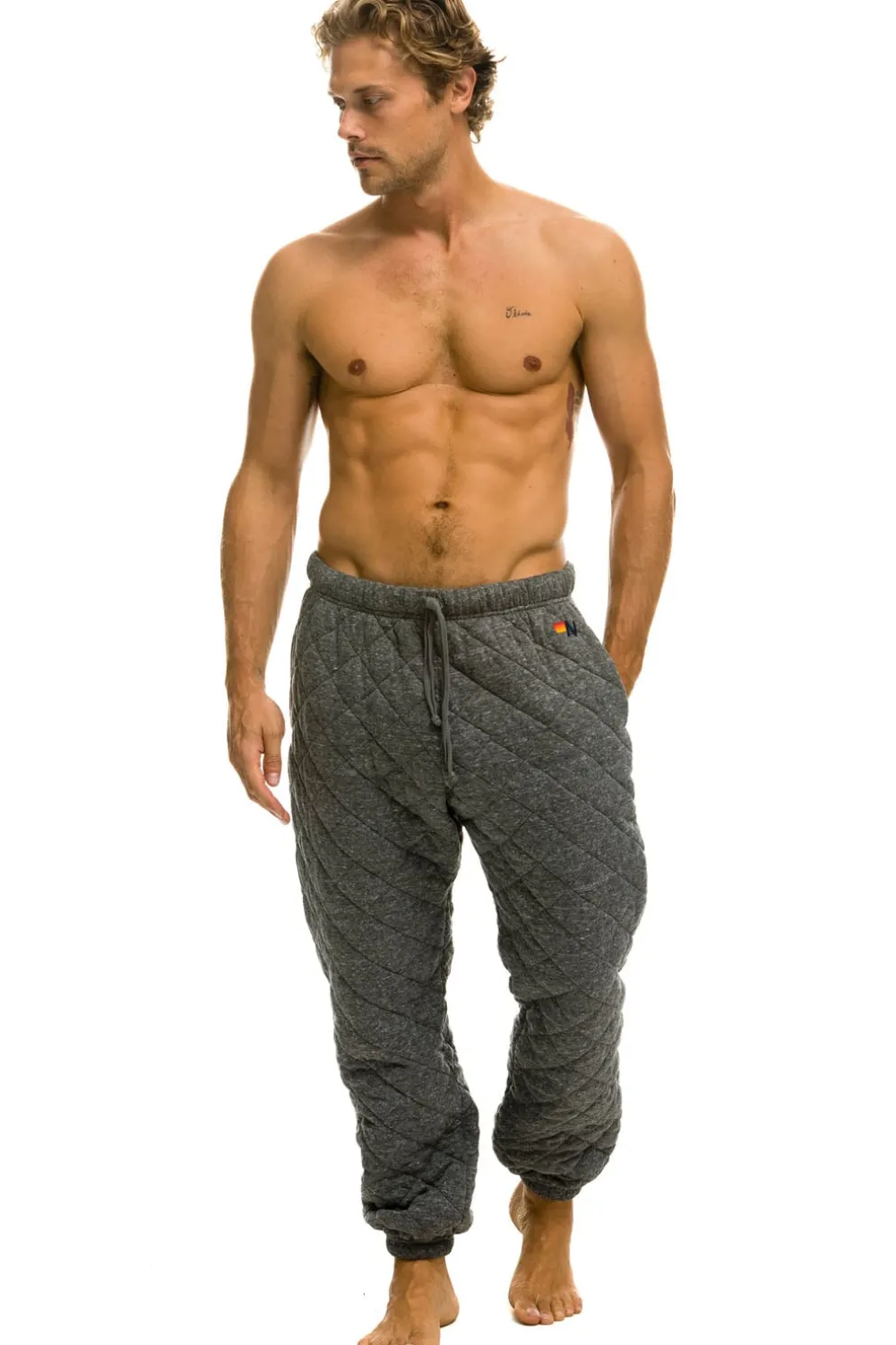 Sweatpants | Aviator Nation QUILTED SWEATPANTS - HEATHER GREY HEATHERGREY