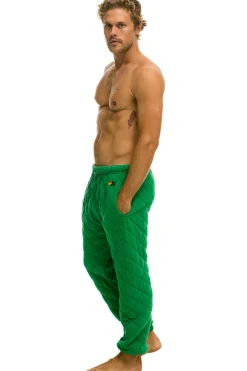 Sweatpants | Aviator Nation QUILTED SWEATPANTS - KELLY GREEN KELLYGREEN