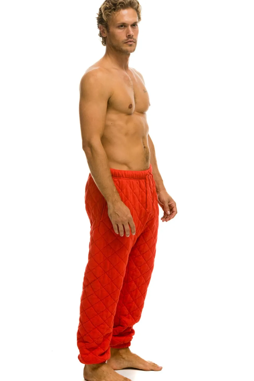 Sweatpants | Aviator Nation QUILTED SWEATPANTS - RED