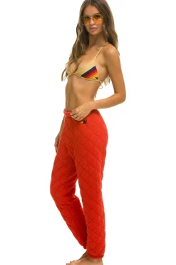 Sweatpants | Aviator Nation QUILTED SWEATPANTS - RED