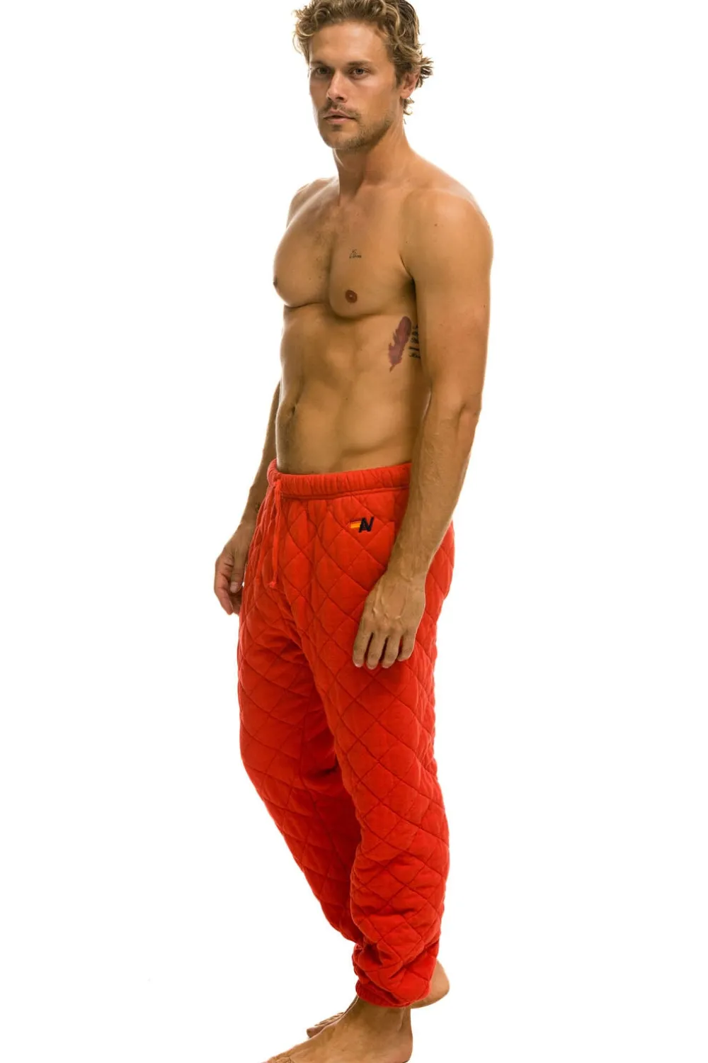 Sweatpants | Aviator Nation QUILTED SWEATPANTS - RED