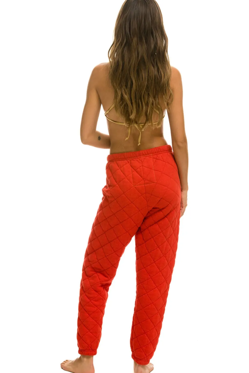 Sweatpants | Aviator Nation QUILTED SWEATPANTS - RED