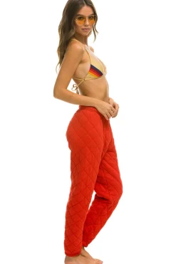 Sweatpants | Aviator Nation QUILTED SWEATPANTS - RED