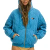 Hoodies | Hoodies | Aviator Nation QUILTED ZIP HOODIE RELAXED - OCEAN