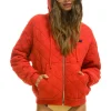 Hoodies | Hoodies | Aviator Nation QUILTED ZIP HOODIE RELAXED - RED