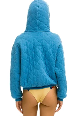 Hoodies | Hoodies | Aviator Nation QUILTED ZIP HOODIE RELAXED - OCEAN