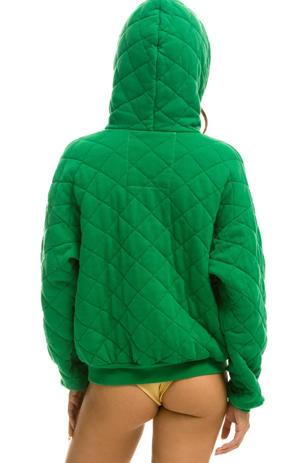 Hoodies | Hoodies | Aviator Nation QUILTED ZIP HOODIE RELAXED - KELLY GREEN KELLYGREEN