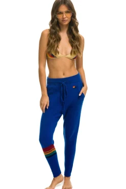 Sweatpants | Aviator Nation RAINBOW 6 STRIPE CASHMERE RELAXED FIT PANT - LAPIS