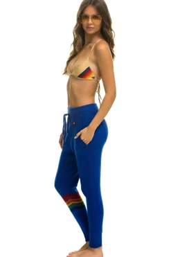 Sweatpants | Aviator Nation RAINBOW 6 STRIPE CASHMERE RELAXED FIT PANT - LAPIS