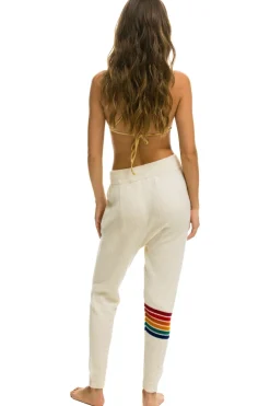 Sweatpants | Aviator Nation RAINBOW 6 STRIPE CASHMERE RELAXED FIT PANT - VINTAGE WHITE VINTAGEWHITE