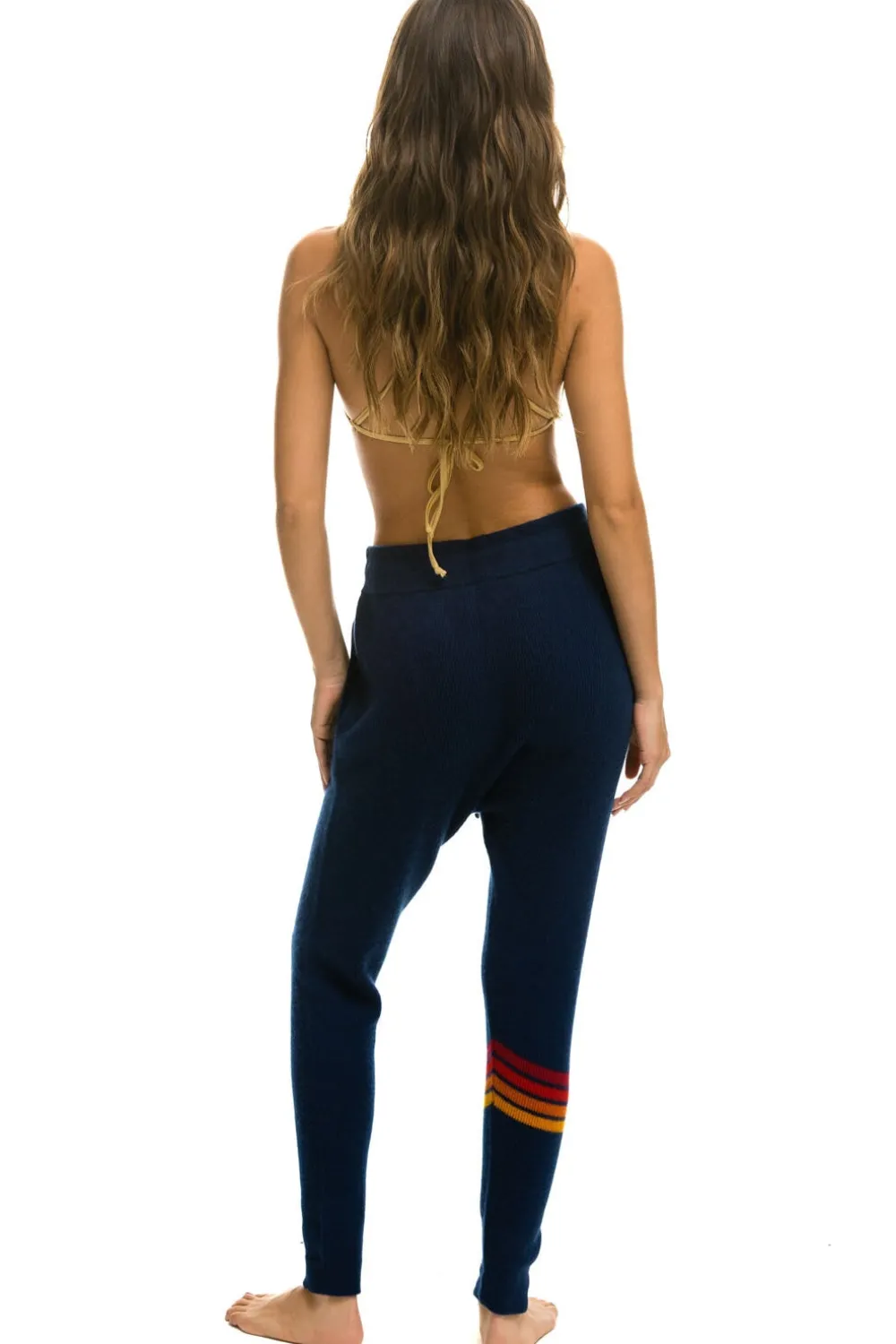 Sweatpants | Aviator Nation RAINBOW 4 STRIPE CASHMERE RELAXED FIT PANT - MIDNIGHT