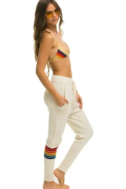 Sweatpants | Aviator Nation RAINBOW 6 STRIPE CASHMERE RELAXED FIT PANT - VINTAGE WHITE VINTAGEWHITE