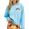 Sweatshirts | Sweatshirts | Aviator Nation RAINBOW EMBROIDERY RELAXED CREW SWEATSHIRT - SKY