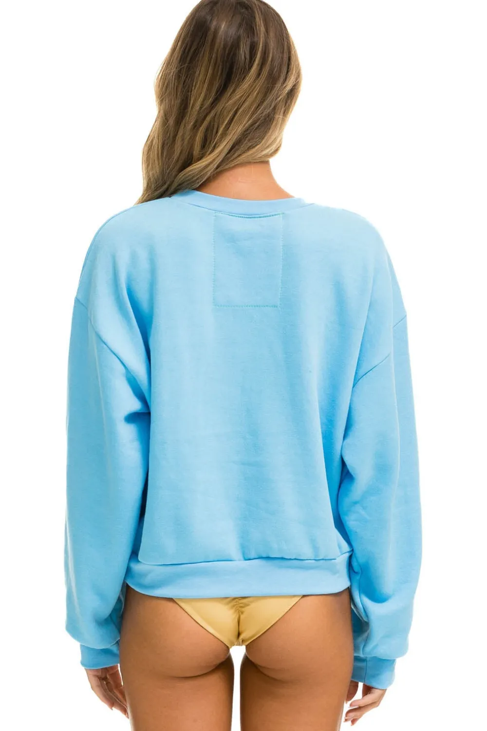 Sweatshirts | Sweatshirts | Aviator Nation RAINBOW EMBROIDERY RELAXED CREW SWEATSHIRT - SKY