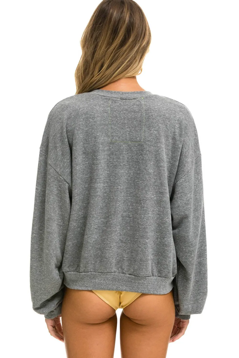 Sweatshirts | Sweatshirts | Aviator Nation RAINBOW EMBROIDERY RELAXED CREW SWEATSHIRT - HEATHER