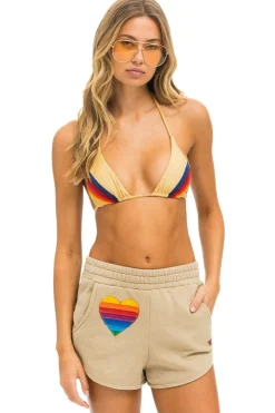 Shorts | Aviator Nation RAINBOW HEART STITCH LOUNGER SHORT - SAND