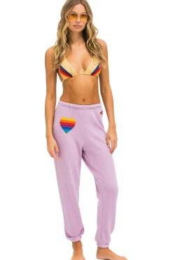 Sweatpants | Aviator Nation RAINBOW HEART STITCH SWEATPANTS - MAUVE