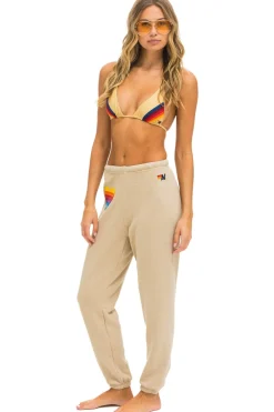 Sweatpants | Aviator Nation RAINBOW HEART STITCH SWEATPANTS - SAND