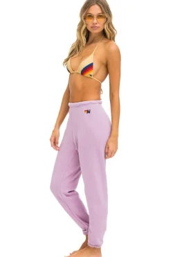 Sweatpants | Aviator Nation RAINBOW HEART STITCH SWEATPANTS - MAUVE